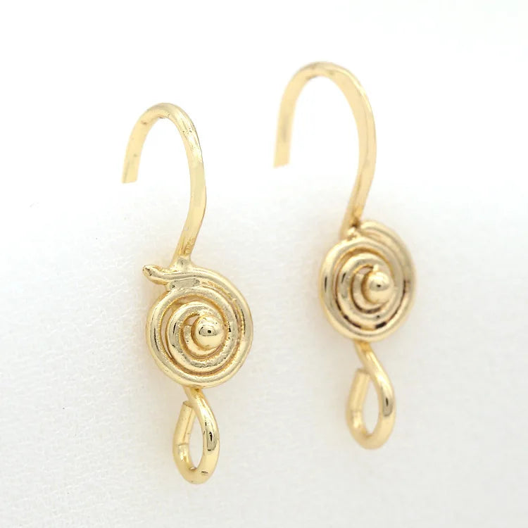 6PCS 20*5MM 14K Plated Round Earrings Hook for DIY Jewelry Making