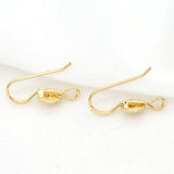 6PCS 20*5MM 14K Plated Round Earrings Hook for DIY Jewelry Making