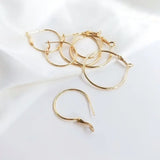 6PCS 20-40MM 14K Brass Earring Hoops DIY Findings Accessories