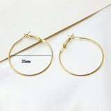 6PCS 20-40MM 14K Brass Earring Hoops DIY Findings Accessories