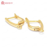 6PCS 24K Brass Stud Pin Earrings Hooks Clasps DIY Jewelry Findings