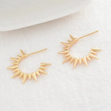 6PCS 24MM 14K Brass Sun Stud Earrings Pins DIY Jewelry Findings