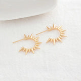 6PCS 24MM 14K Brass Sun Stud Earrings Pins DIY Jewelry Findings