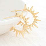 6PCS 24MM 14K Brass Sun Stud Earrings Pins DIY Jewelry Findings