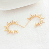 6PCS 24MM 14K Brass Sun Stud Earrings Pins DIY Jewelry Findings