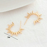 6PCS 24MM 14K Brass Sun Stud Earrings Pins DIY Jewelry Findings