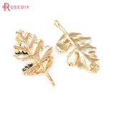 6PCS 18K Brass Tree Leaf Charms Pendants Jewelry Making DIY Supplies
