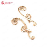 6PCS 40x13MM Brass Half Hole Flower Vine Charms