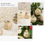 6PCS 7.5cm Linen Transparent Pet Christmas Ball Xmas Tree Hanging Pendant