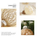 6PCS 7.5cm Linen Transparent Pet Christmas Ball Xmas Tree Hanging Pendant