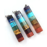 6PCS 7 Chakra Meditation Necklace Pendants Druzy Reiki Healing Stone Jewelry