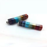 6PCS 7 Chakra Meditation Necklace Pendants Druzy Reiki Healing Stone Jewelry