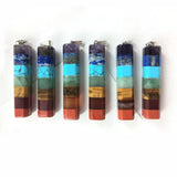 6PCS 7 Chakra Meditation Necklace Pendants Druzy Reiki Healing Stone Jewelry
