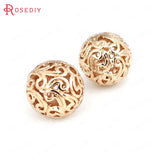 6PCS 8.5MM 10MM Champagne Plated Brass Round Beads DIY Jewelry