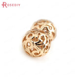 6PCS 8.5MM 10MM Champagne Plated Brass Round Beads DIY Jewelry