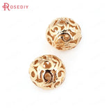 6PCS 8.5MM 10MM Champagne Plated Brass Round Beads DIY Jewelry