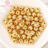 6PCS 9x9MM 24K Brass Hollow Fish Spacer Beads High Jewelry Making Findings