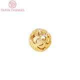 6PCS 9x9MM 24K Brass Hollow Fish Spacer Beads High Jewelry Making Findings