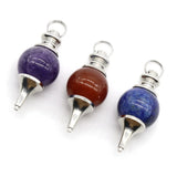 6PCS Natural Power Stone Pendulum Pendant Women Necklace Amulet