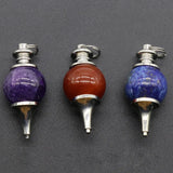 6PCS Natural Power Stone Pendulum Pendant Women Necklace Amulet