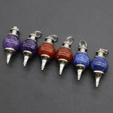 6PCS Natural Power Stone Pendulum Pendant Women Necklace Amulet