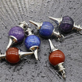 6PCS Natural Power Stone Pendulum Pendant Women Necklace Amulet