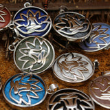 6PCS Aventurine Wishing Pendulum Natural Stone Flower Alloy Pendant Necklace