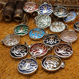 6PCS Aventurine Wishing Pendulum Natural Stone Flower Alloy Pendant Necklace