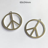 6PCS Big Peace Sign Charms Pendants Tibetan Silver DIY Necklace Findings