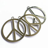 6PCS Big Peace Sign Charms Pendants Tibetan Silver DIY Necklace Findings