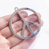 6PCS Big Peace Sign Charms Pendants Tibetan Silver DIY Necklace Findings
