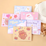 6PCS Cartoon Rabbit Greeting Cards Postcards Wedding Invitation Envelope