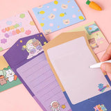 6PCS Cartoon Rabbit Greeting Cards Postcards Wedding Invitation Envelope