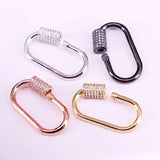 6PCS Clear CZ Micro Pave Oval Clasp Gold/Rose/Silver Necklace Clasp