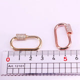 6PCS Clear CZ Micro Pave Oval Clasp Gold/Rose/Silver Necklace Clasp