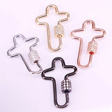 6PCS Clear CZ Pave Crossed Shaped Clasp Black/Gold/Rose Gold/Silver