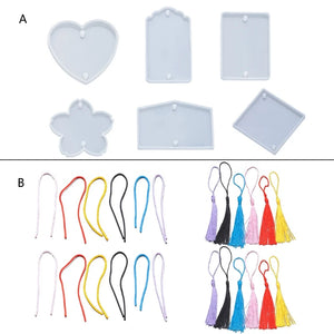 6PCS Many Shape Silicone Mold DIY Casting Ornament Pendants Accessory Mold