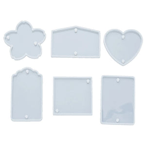 6PCS Many Shape Silicone Mold DIY Casting Ornament Pendants Accessory Mold