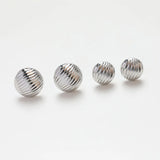 6PCS Round Fold Surface Ear Studs Earrings Brass 14k Plated