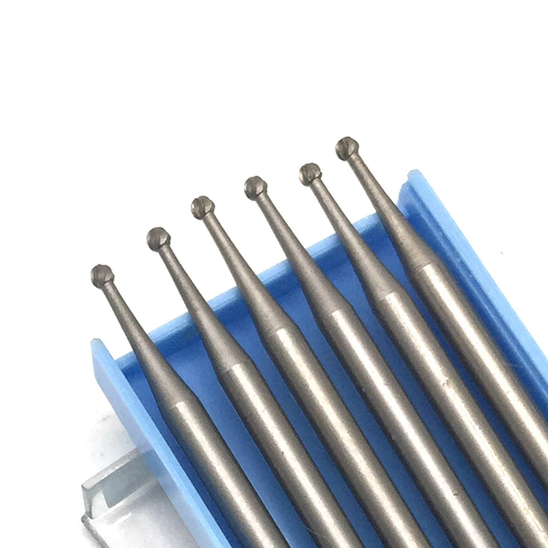 6PCS Dental Tungsten Steel Carbide Burs High Speed Round Steel Burs