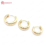 6PCS 14MM 16MM 18MM 24K Brass Circle Loop Earrings Hoops Jewelry Making