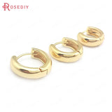 6PCS 14MM 16MM 18MM 24K Brass Circle Loop Earrings Hoops Jewelry Making