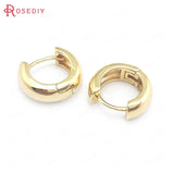 6PCS 14MM 16MM 18MM 24K Brass Circle Loop Earrings Hoops Jewelry Making