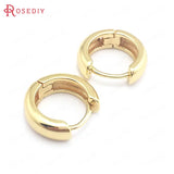 6PCS 14MM 16MM 18MM 24K Brass Circle Loop Earrings Hoops Jewelry Making