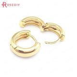 6PCS 14MM 16MM 18MM 24K Brass Circle Loop Earrings Hoops Jewelry Making