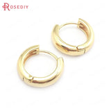 6PCS 14MM 16MM 18MM 24K Brass Circle Loop Earrings Hoops Jewelry Making