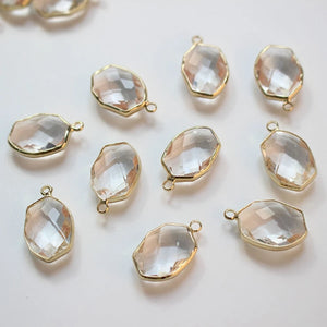 6PCS Irregular Crystal Glass Pendant for Earring Making
