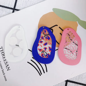 6PCS Abstract Painting Pendant Acrylic Necklace Earring Lemon Slice