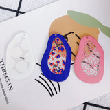 6PCS Abstract Painting Pendant Acrylic Necklace Earring Lemon Slice