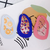 6PCS Abstract Painting Pendant Acrylic Necklace Earring Lemon Slice